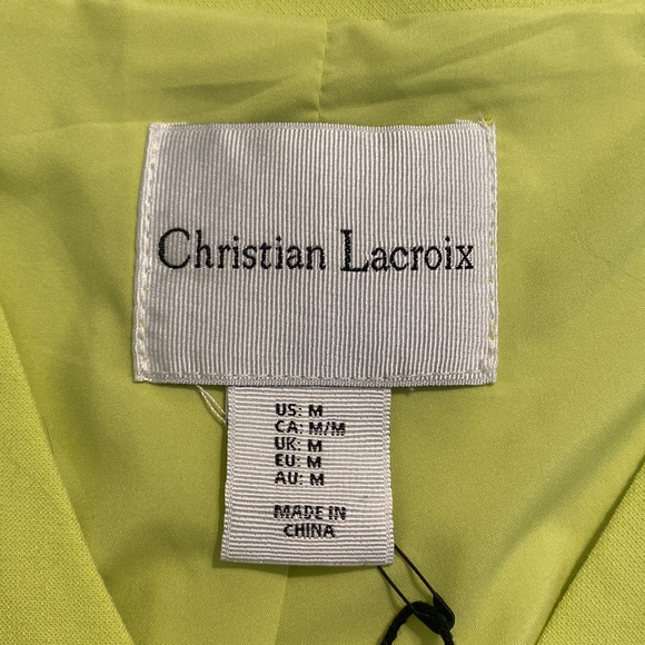 New with tags! Christian Lacroix chartreuse vest - Picture 3 of 3